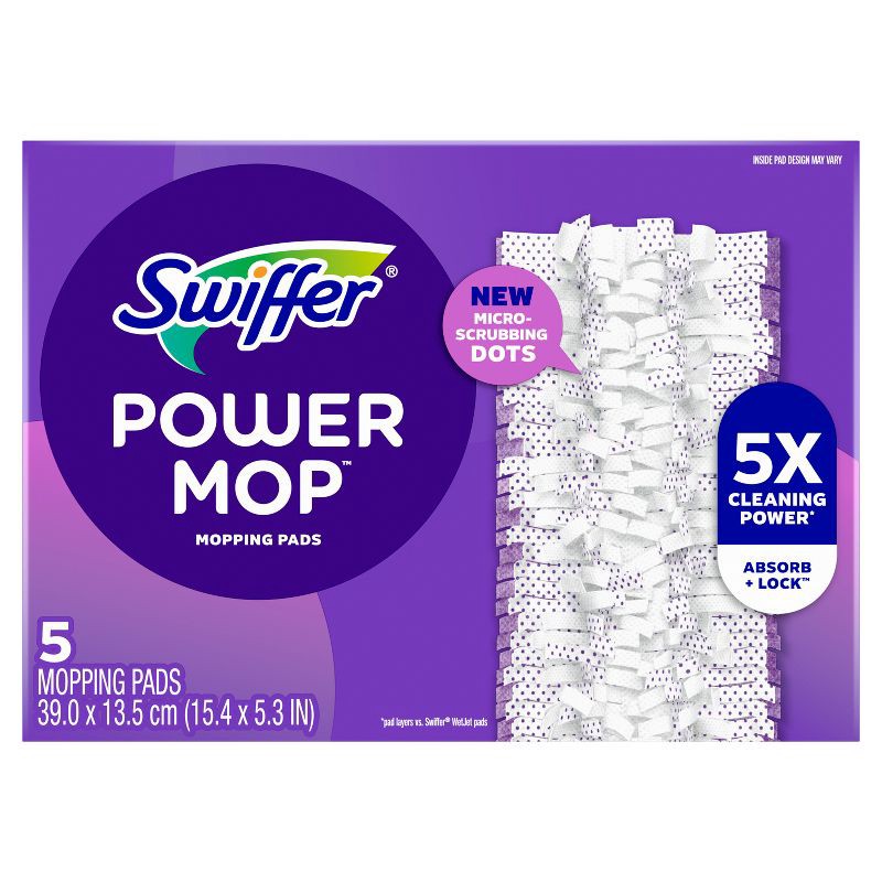 slide 7 of 12, Swiffer Power Mop Multi-Surface Mopping Pad Refills for Floor Cleaning - 5ct, 5 ct