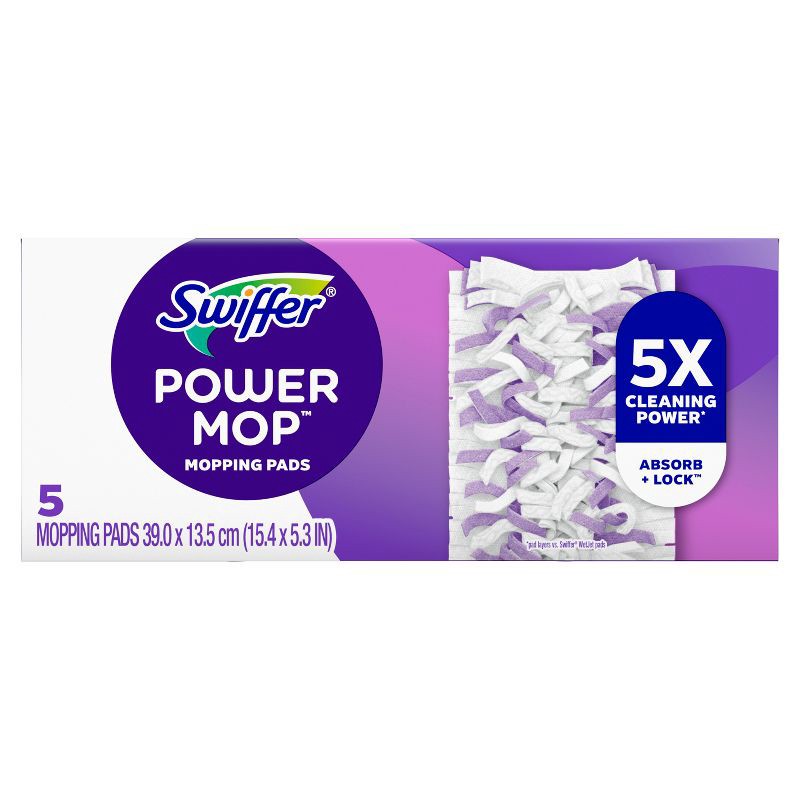 slide 9 of 12, Swiffer Power Mop Multi-Surface Mopping Pad Refills for Floor Cleaning - 5ct, 5 ct