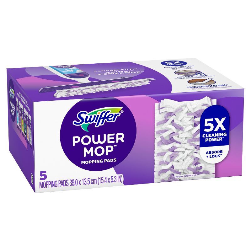 slide 10 of 12, Swiffer Power Mop Multi-Surface Mopping Pad Refills for Floor Cleaning - 5ct, 5 ct