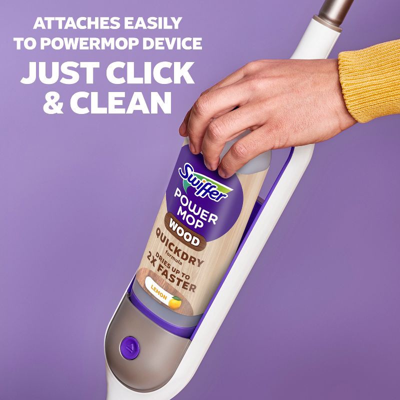 slide 4 of 8, Swiffer Lemon Power Mop Wood Quick Dry Wood Floor Cleaning Solution - 50.6 fl oz/2ct, 50.6 fl oz, 2 ct