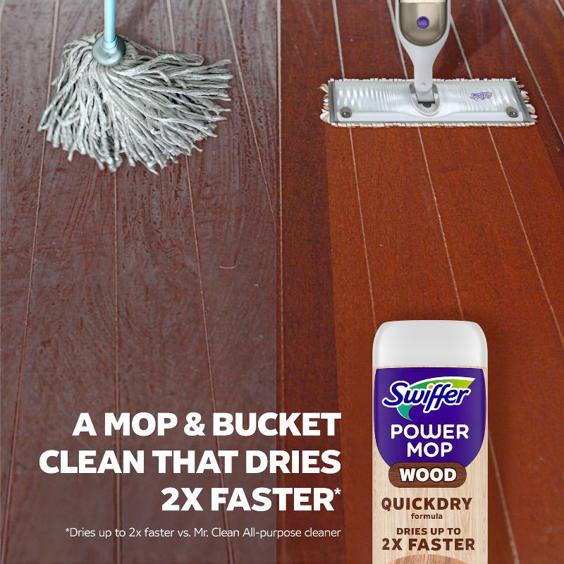 slide 5 of 8, Swiffer Lemon Power Mop Wood Quick Dry Wood Floor Cleaning Solution - 50.6 fl oz/2ct, 50.6 fl oz, 2 ct
