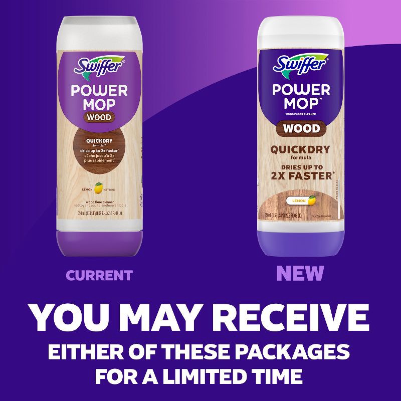 slide 7 of 8, Swiffer Lemon Power Mop Wood Quick Dry Wood Floor Cleaning Solution - 50.6 fl oz/2ct, 50.6 fl oz, 2 ct