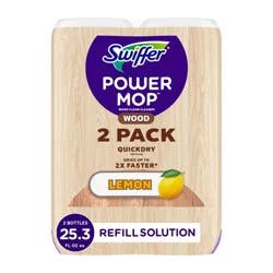 Swiffer Lemon Power Mop Wood Quick Dry Wood Floor Cleaning Solution - 50.6 fl oz/2ct