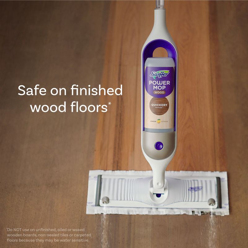 slide 5 of 8, Swiffer Power Mop Wood Mop Kit for Wood Floor Cleaning, 1 ct