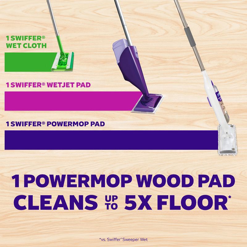slide 7 of 11, Swiffer Power Mop Wood Mop Kit for Wood Floor Cleaning, 1 ct