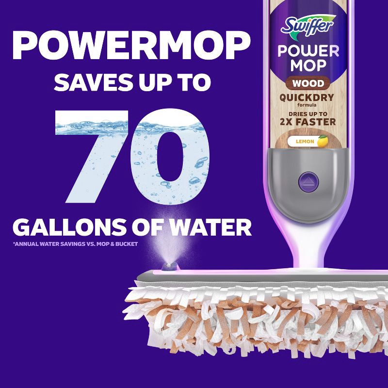 slide 11 of 11, Swiffer Power Mop Wood Mop Kit for Wood Floor Cleaning, 1 ct