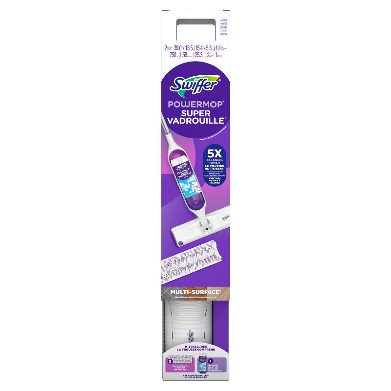 slide 6 of 7, Swiffer Power Mop Multi-Surface Mop Kit for Floor Cleaning, 1 ct