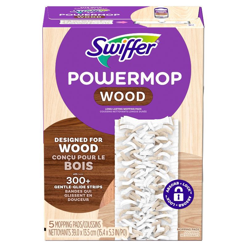 slide 9 of 15, Swiffer Power Mop Wood Mopping Pad Refills for Floor Cleaning - 5ct, 5 ct