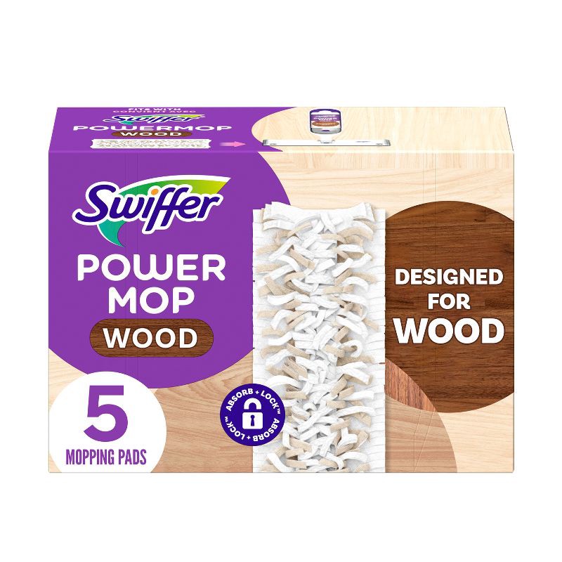 slide 1 of 15, Swiffer Power Mop Wood Mopping Pad Refills for Floor Cleaning - 5ct, 5 ct