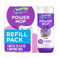 Swiffer Power Mop Multi-Surface Pad Refills &amp; Solution Bundle Pack - 5ct