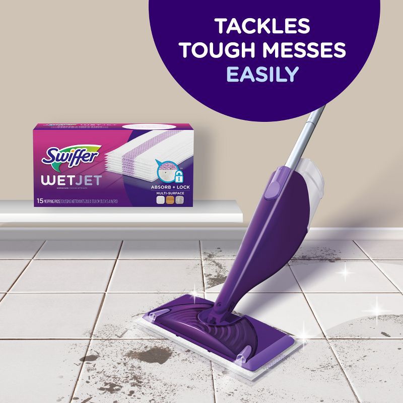 slide 5 of 9, Swiffer WetJet Pad & Solution Bundle Pack - 12ct, 12 ct
