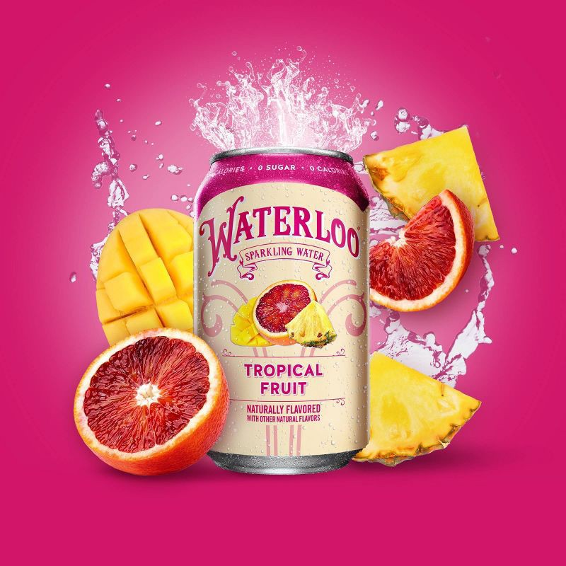 slide 5 of 6, Waterloo Sparkling Water Waterloo Tropical Fruit Sparkling Water - 8pk/12 fl oz Cans, 8 ct; 12 fl oz