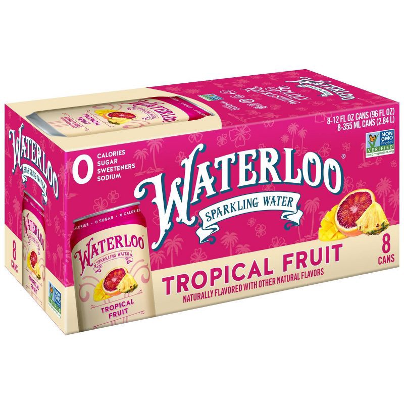 slide 1 of 3, Waterloo Sparkling Water Waterloo Tropical Fruit Sparkling Water - 8pk/12 fl oz Cans, 8 ct; 12 fl oz