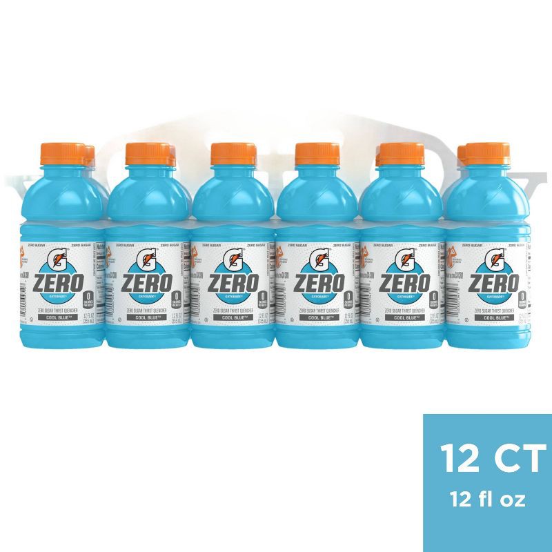 slide 1 of 4, Gatorade G Zero Cool Blue Sports Drink - 12pk/12 fl oz Bottles, 12 ct; 12 fl oz