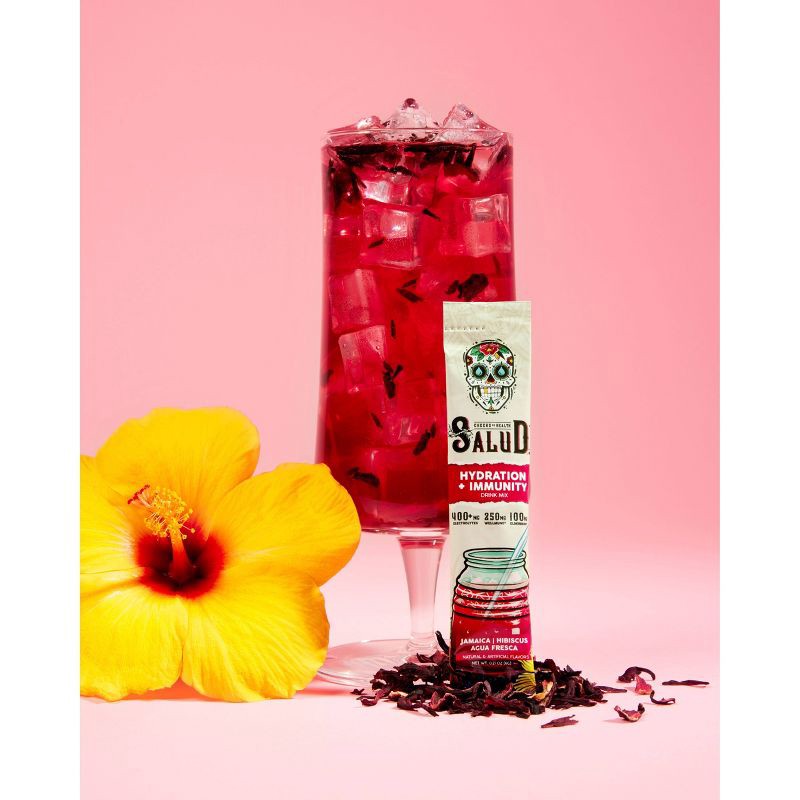 slide 2 of 6, Salud Hydration + Immunity Hibiscus Electrolyte Drink Mix - 6pk/0.21oz Packet Sticks, 6 ct, 0.21 oz