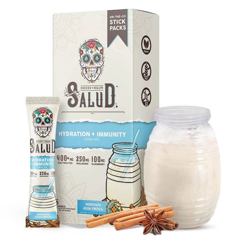 slide 1 of 6, Salud Hydration + Immunity Horchata Drink Mix - 6pk/0.21 oz Sticks, 6 ct, 0.21 oz