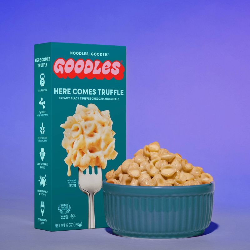 slide 3 of 4, Goodles Here Comes Truffle Protein Mac & Cheese - 6oz, 6 oz