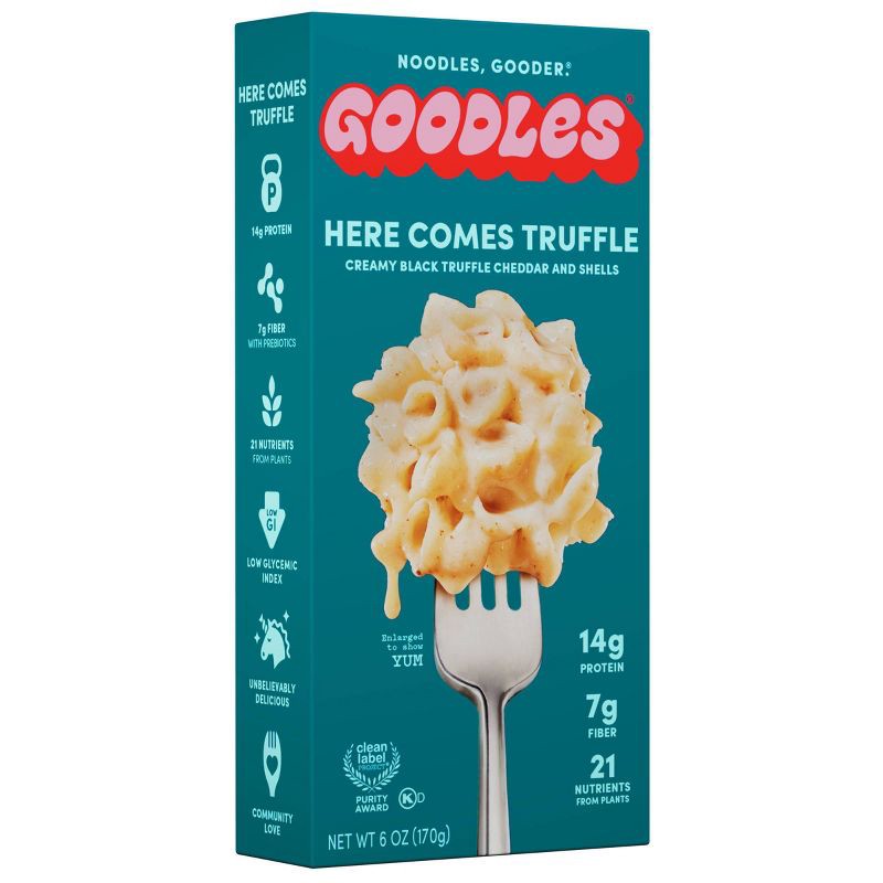 slide 1 of 4, Goodles Here Comes Truffle Protein Mac & Cheese - 6oz, 6 oz