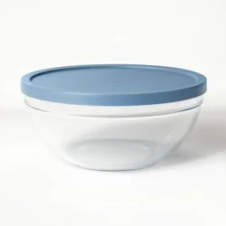 4qt Glass Mixing Bowl with Lid Clear - Figmint™
