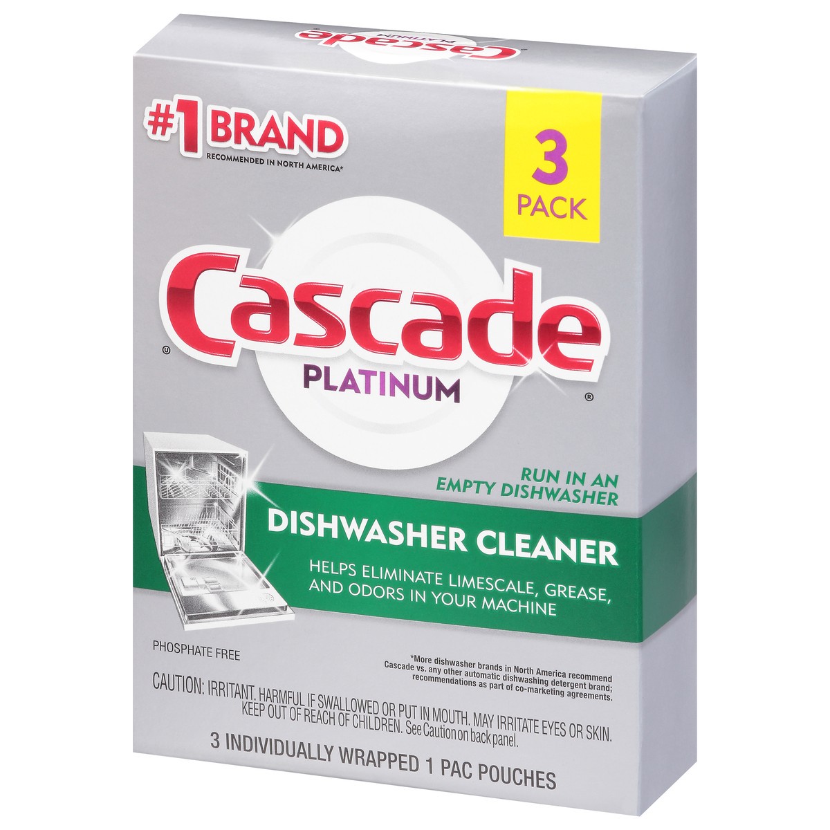 slide 8 of 9, Cascade Platinum 3 Pack Dishwasher Cleaner 3 ea, 3 ct