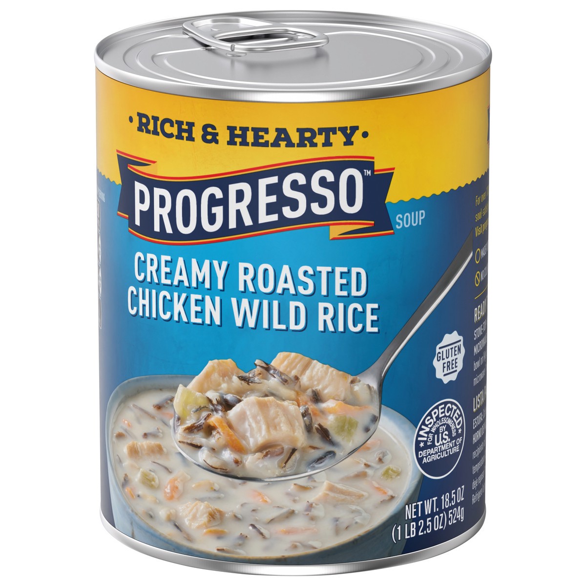 slide 4 of 13, Progresso Rich & Hearty, Creamy Roasted Chicken Wild Rice Canned Soup, Gluten Free, 18.5 oz., 18.5 oz