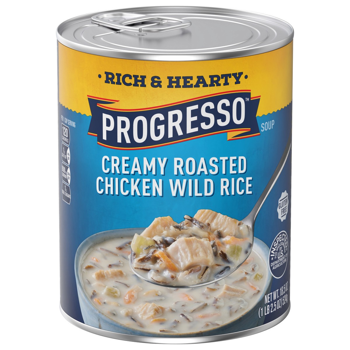 slide 1 of 13, Progresso Rich & Hearty, Creamy Roasted Chicken Wild Rice Canned Soup, Gluten Free, 18.5 oz., 18.5 oz