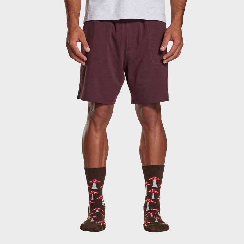 slide 5 of 7, Pair of Thieves Men's Mushroom Print Cushion Crew Socks - Brown 6-12, 1 ct