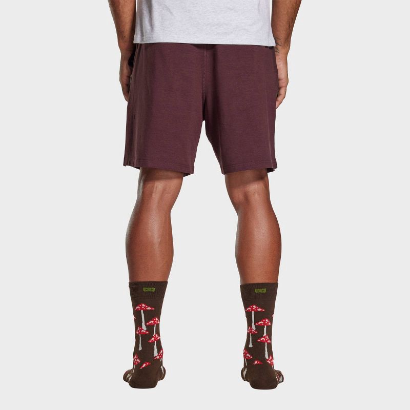 slide 6 of 7, Pair of Thieves Men's Mushroom Print Cushion Crew Socks - Brown 6-12, 1 ct
