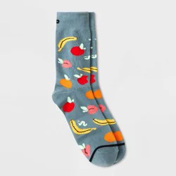 Pair of Thieves Men's Fruits Cushion Crew Socks - Gray 6-12