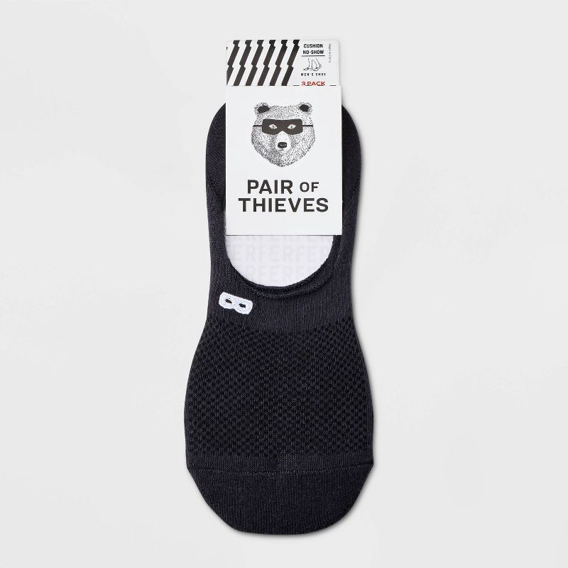slide 2 of 3, Pair of Thieves Men's Neutral No Show Socks 3pk - Gray 6-12, 3 ct