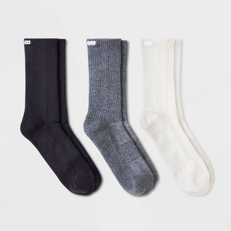 slide 1 of 3, Pair of Thieves Men's Neutral Crew Socks 3pk - Gray 6-12, 3 ct