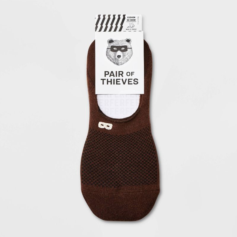 slide 2 of 3, Pair of Thieves Men's Neutral No Show Socks 3pk - Brown 6-12, 3 ct