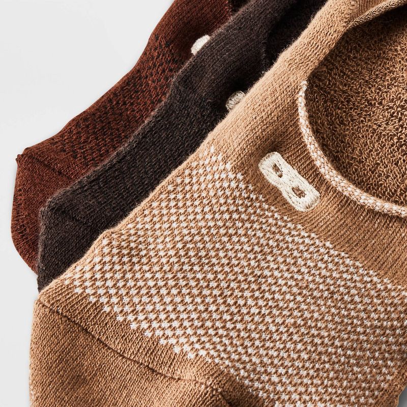 slide 3 of 3, Pair of Thieves Men's Neutral No Show Socks 3pk - Brown 6-12, 3 ct