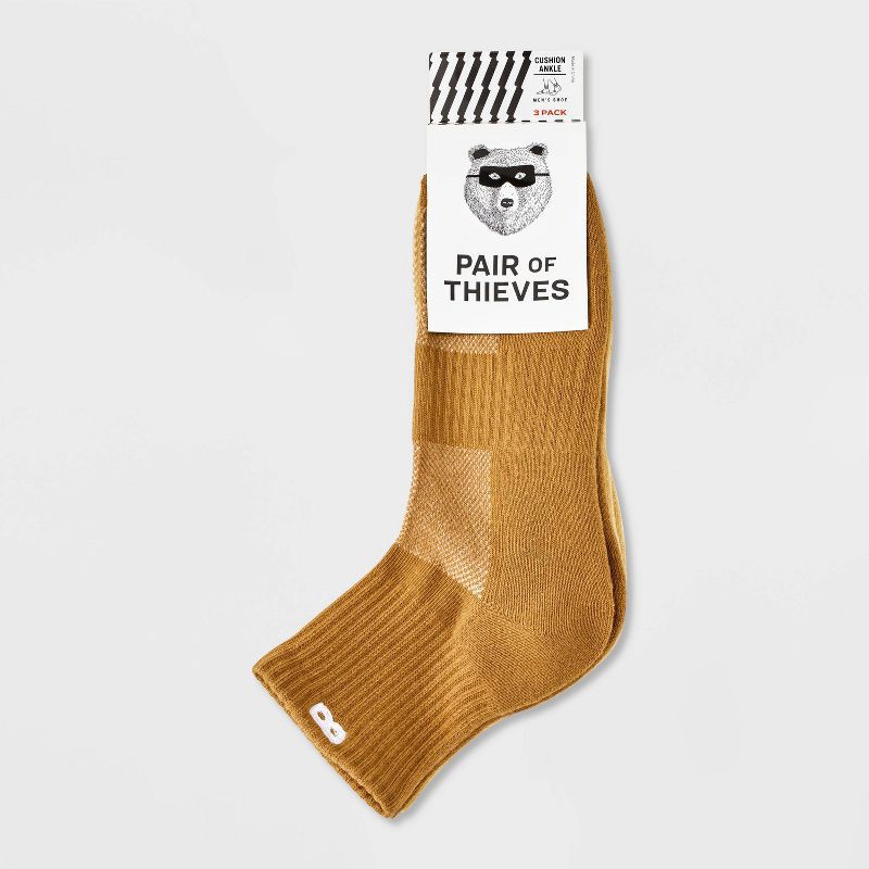 slide 2 of 3, Pair of Thieves Men's Neutral Ankle Socks - Mustard Yellow 6-12, 1 ct