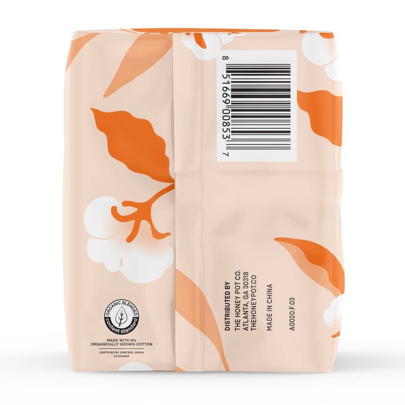 slide 14 of 15, The Honey Pot Company 100% Organic Cotton Comfort Cover Heavy Flow Daytime Pads - 16ct, 16 ct