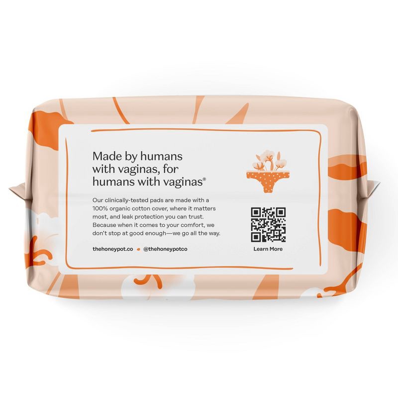 slide 12 of 15, The Honey Pot Company 100% Organic Cotton Comfort Cover Heavy Flow Overnight Pads - 16ct, 16 ct