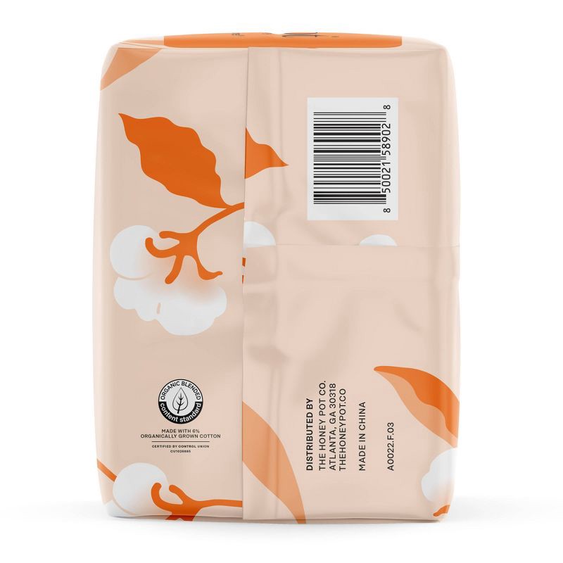 slide 13 of 15, The Honey Pot Company 100% Organic Cotton Comfort Cover Heavy Flow Overnight Pads - 16ct, 16 ct