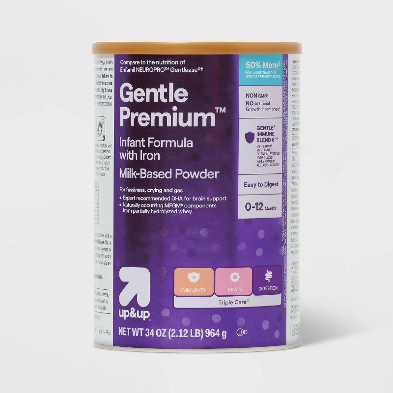 slide 1 of 7, Gentle Premium Powder Infant Formula - 34oz - up&up™, 34 oz