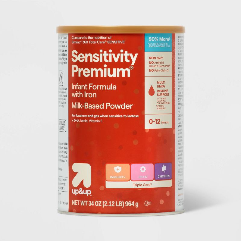 slide 1 of 7, Sensitivity Premium Powder Infant Formula - 34oz - up&up™, 34 oz