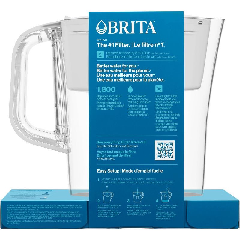 slide 13 of 13, Brita Water Filter 6-Cup Denali Water Pitcher Dispenser with Standard Water Filter - White, 1 ct