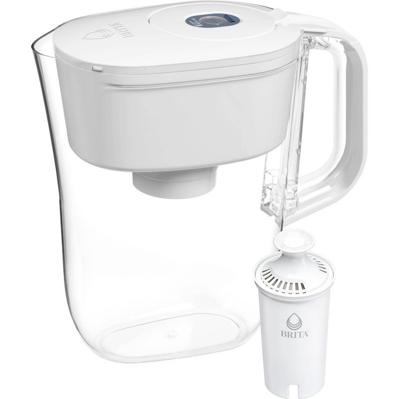 slide 1 of 13, Brita Water Filter 6-Cup Denali Water Pitcher Dispenser with Standard Water Filter - White, 1 ct