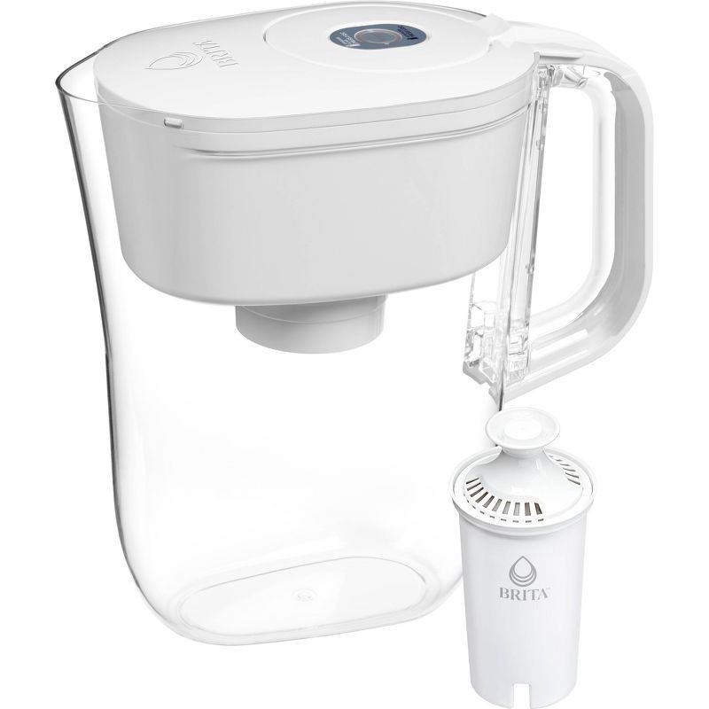 slide 1 of 18, Brita Water Filter 6-Cup Denali Water Pitcher Dispenser with Standard Water Filter - White, 1 ct