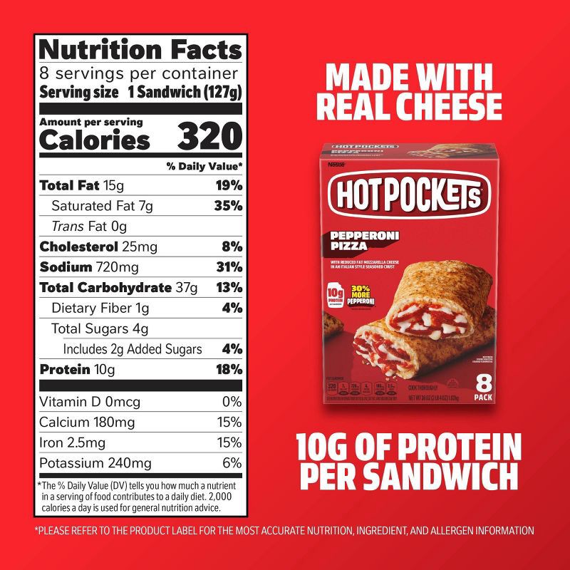 slide 8 of 13, Hot Pockets Garlic Buttery Crust Frozen Pepperoni - 8pk/36oz, 8 ct; 36 oz