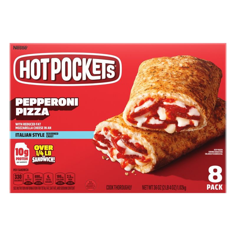 slide 10 of 13, Hot Pockets Garlic Buttery Crust Frozen Pepperoni - 8pk/36oz, 8 ct; 36 oz