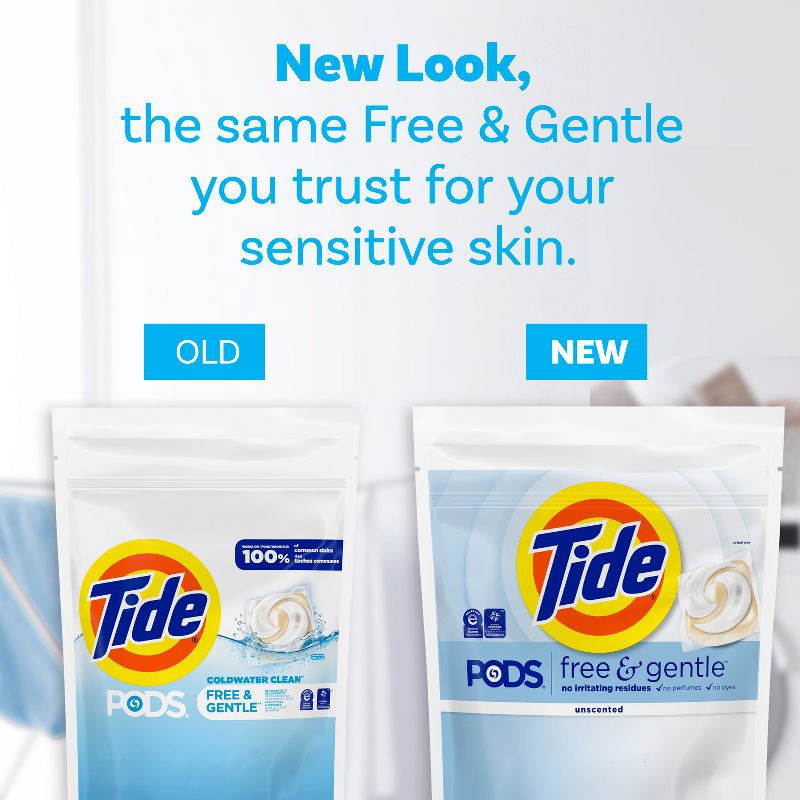 slide 6 of 11, Tide Unscented Free & Gentle HE Deep Cleaning Concentrated Laundry Detergent Pods 31 Pacs - 23oz, 24 oz