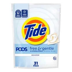 Tide Unscented Free & Gentle HE Deep Cleaning Concentrated Laundry Detergent Pods 31 Pacs - 23oz