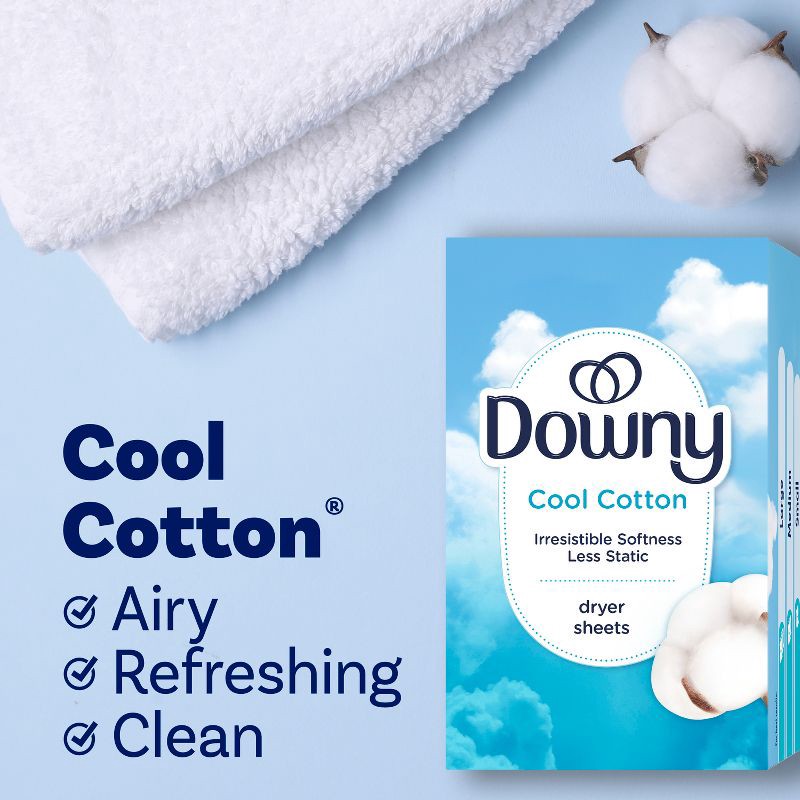 slide 4 of 8, Downy Cool Cotton Fabric Softener Dryer Sheets - 240ct, 240 ct