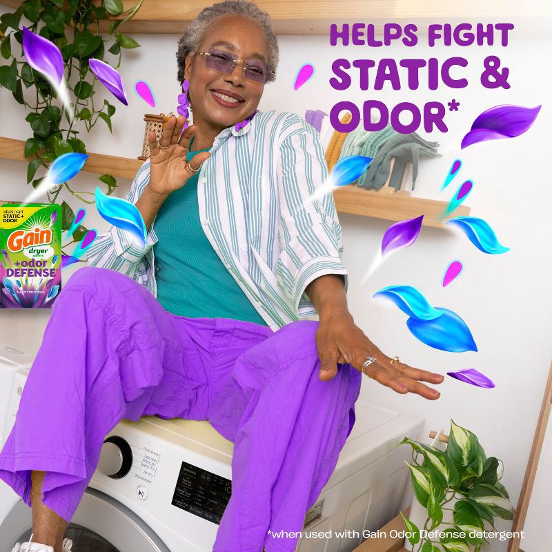 slide 4 of 8, Gain Odor Defense Dryer Sheets- 240ct, 240 ct