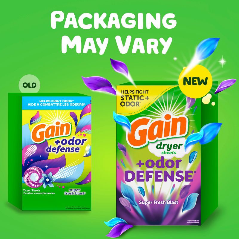 slide 6 of 8, Gain Odor Defense Dryer Sheets- 240ct, 240 ct