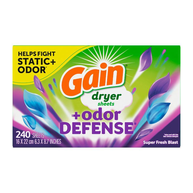 slide 7 of 8, Gain Odor Defense Dryer Sheets- 240ct, 240 ct